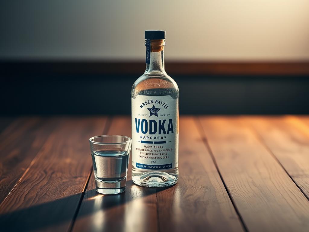 Butelka wódki i kieliszek symbolizujące sennik wódka