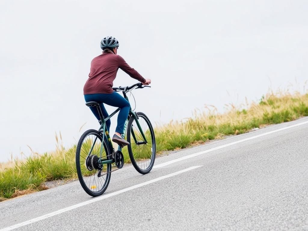 Osoba jadąca na rowerze symbolizująca równowagę i własny wysiłek w sennik rower