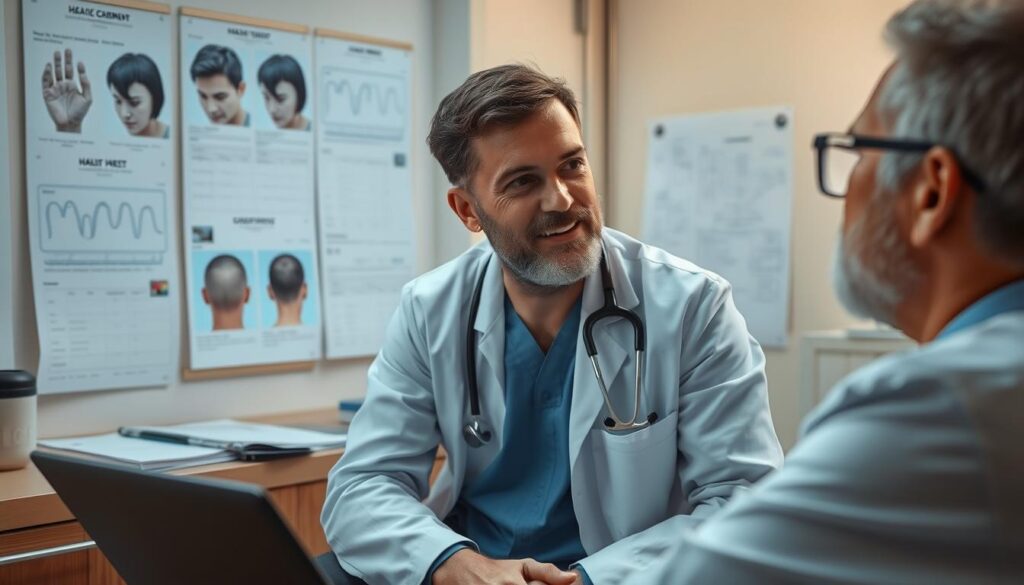 Osoba konsultująca się z lekarzem, symbolizująca ostrzeżenia zdrowotne w snach