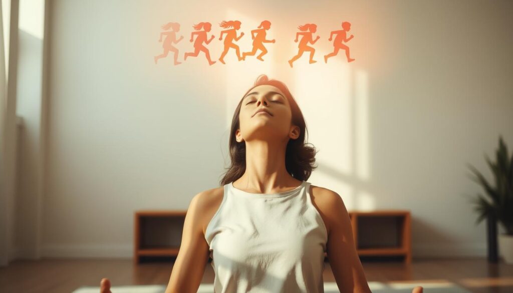 Osoba medytująca nad znaczeniem snów symbolizująca refleksję nad sennik ucieczka