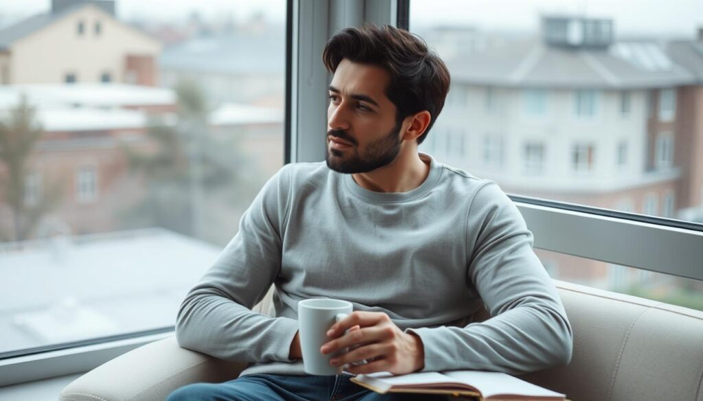 Osoba w zamyśleniu analizująca swój sen o zdradzie