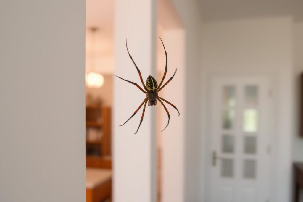 Pająk na ścianie w domu, sennik pająk w domu