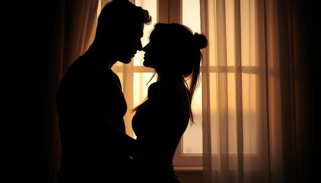 Para w intymnym uścisku symbolizująca sny o zdradzie z elementami seksualnymi