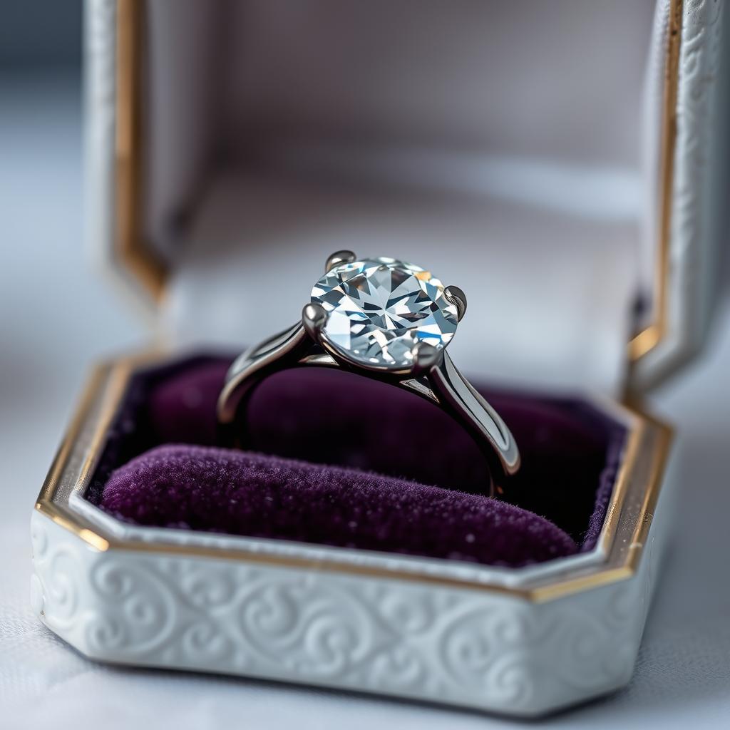 Pierścionek zaręczynowy z diamentem, symbolizujący znaczenie pierścionka w snach