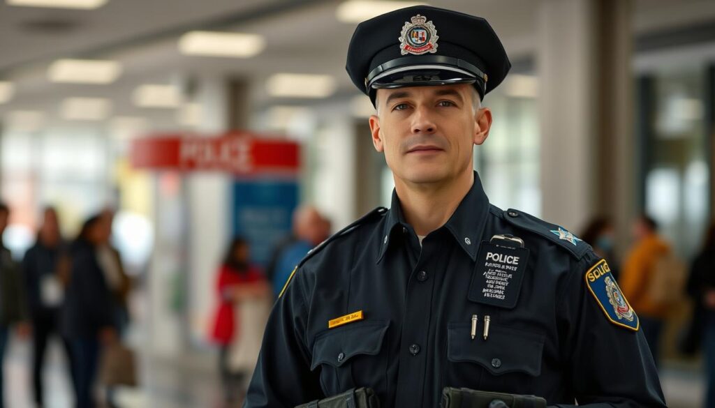 Policjant na służbie, symbolizujący sennik policjant