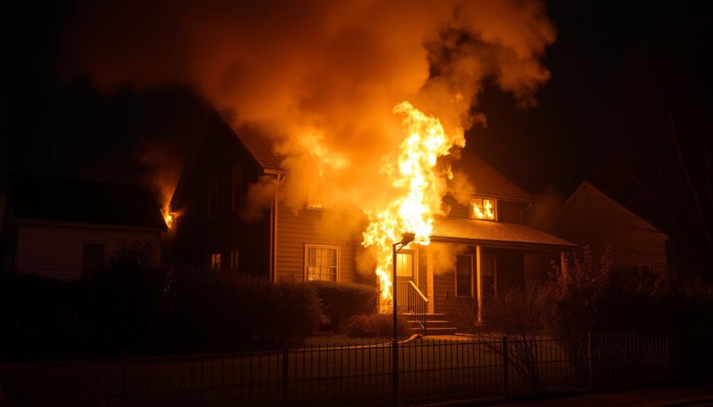 Pożar domu w snach - sennik dom