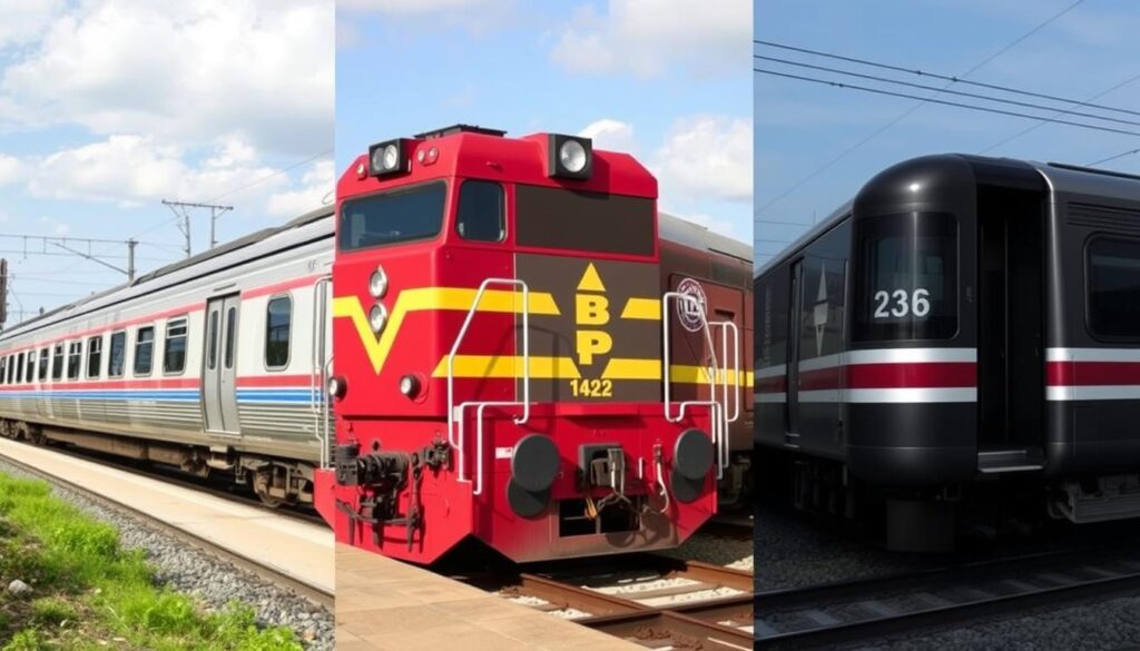 Różne rodzaje pociągów symbolizujące różne aspekty życia w sennik pociągi