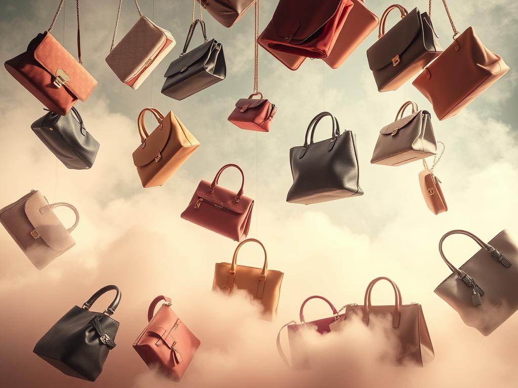 Różne rodzaje torebek w sennym otoczeniu - sennik przedmioty