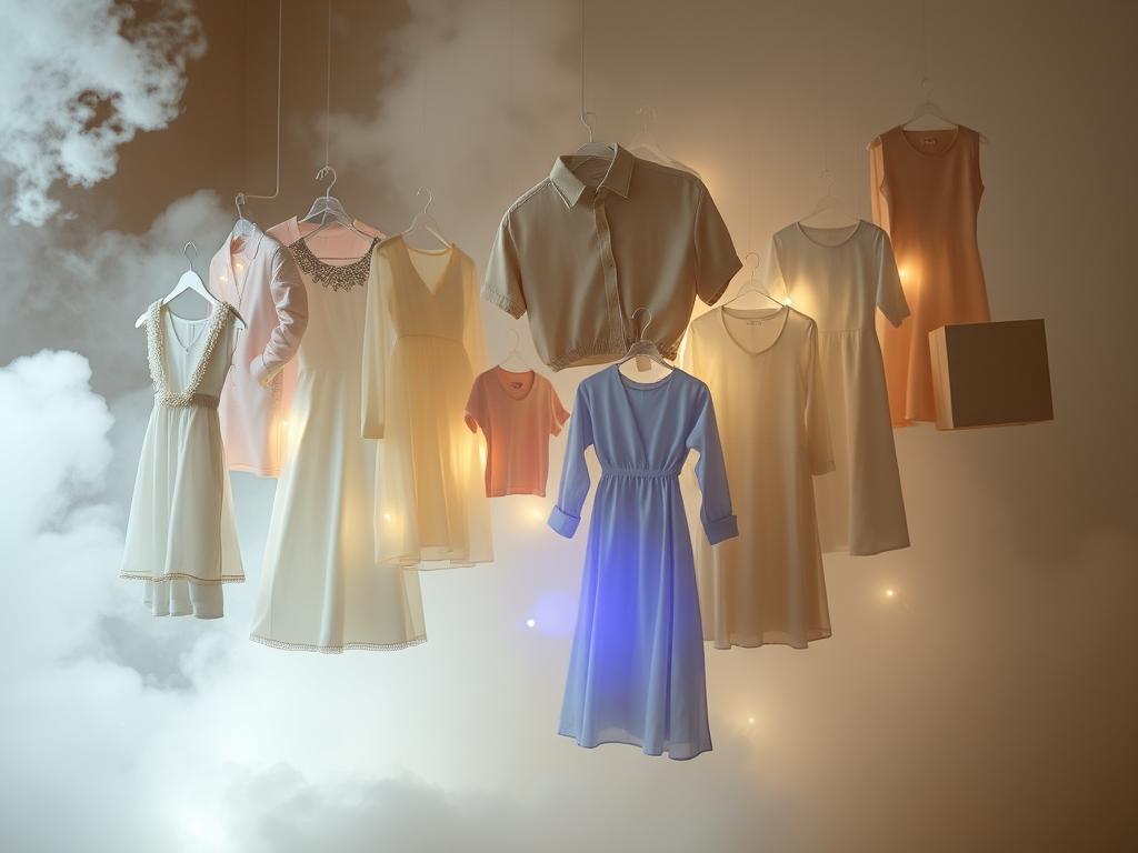 Różne rodzaje ubrań w sennym otoczeniu - sennik przedmioty