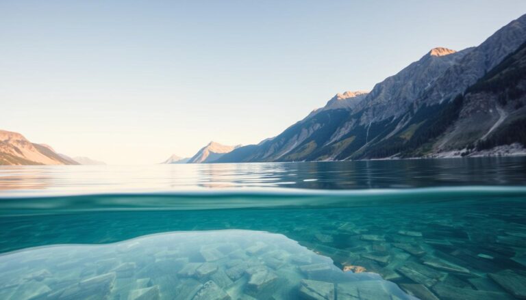 Spokojne jezioro odbijające górski krajobraz symbolizujące sennik woda i jego interpretację