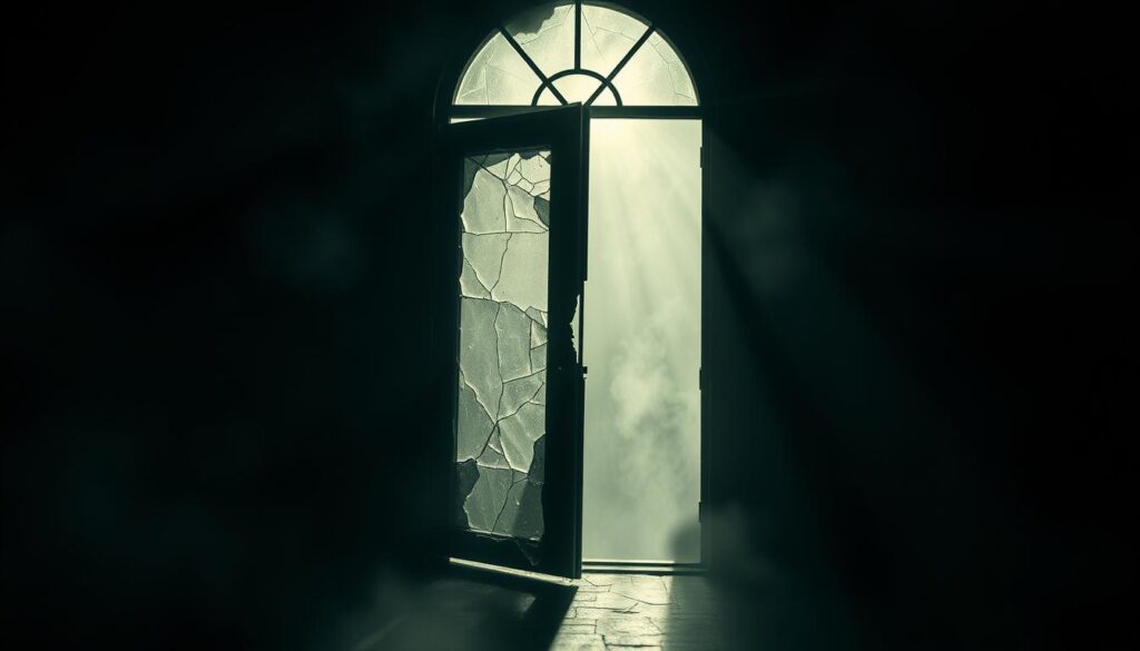 Symboliczna scena włamania w onirycznym kontekście snu