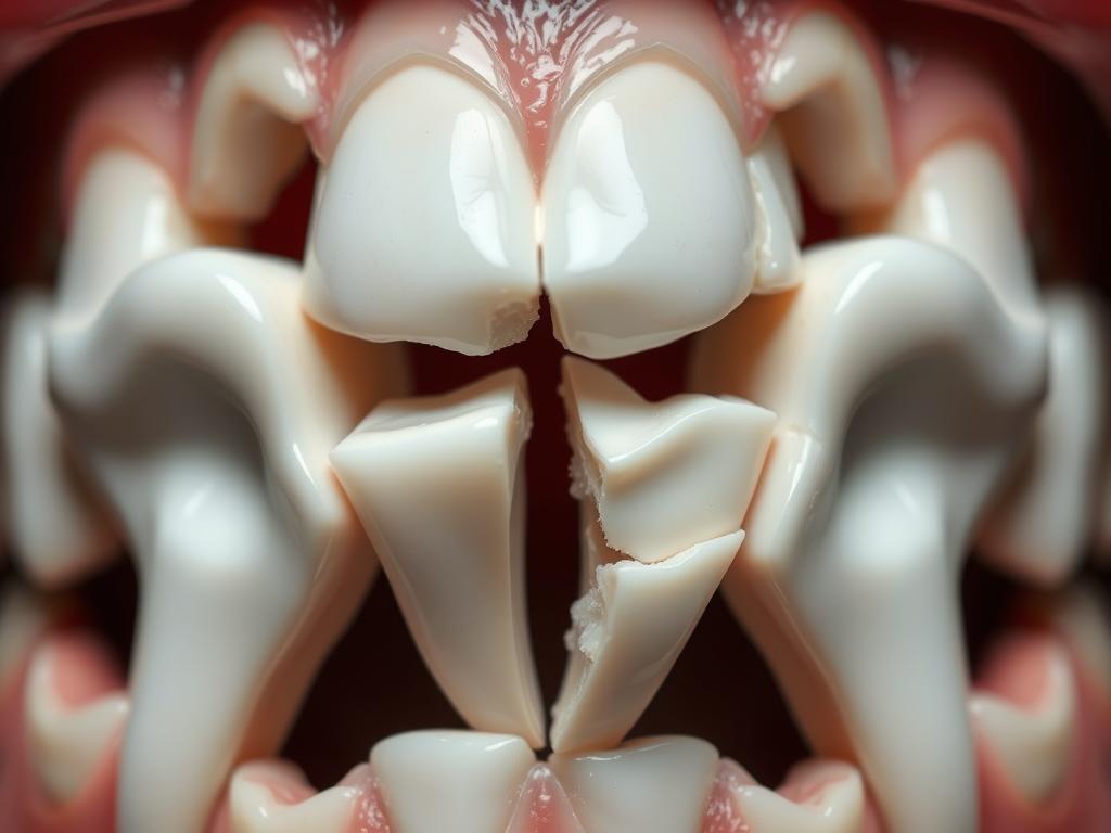Symboliczne przedstawienie kruszących się zębów