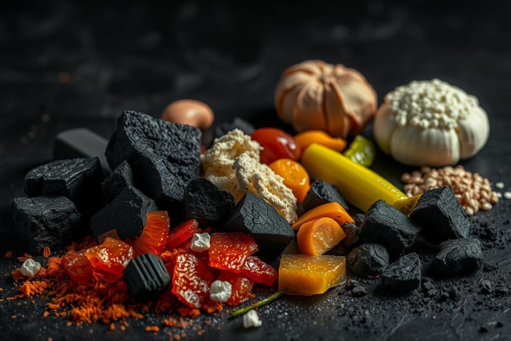 Węgiel i inne nietypowe substancje symbolizujące sennik węgiel