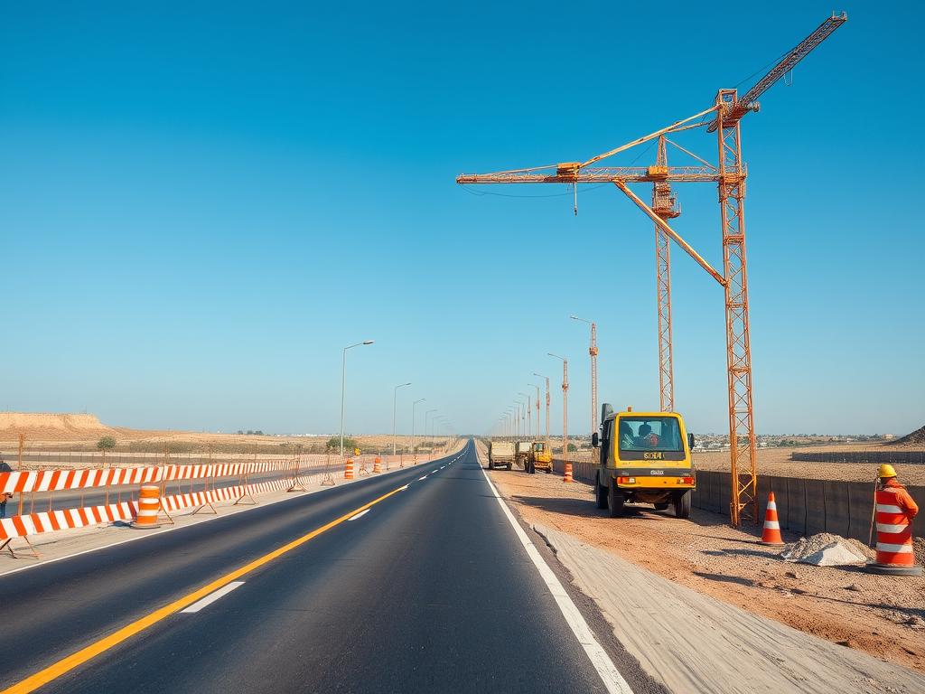 Droga w remoncie symbolizująca zmiany i transformację w sennik drogi