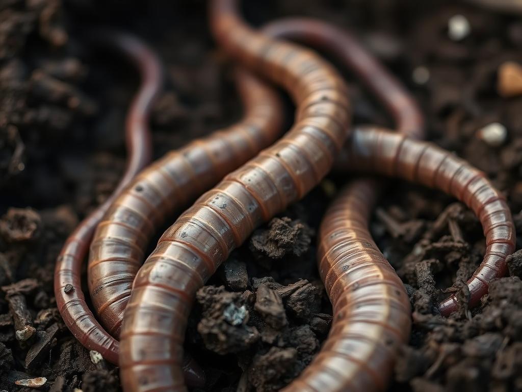 Dżdżownice w żyznej glebie - sennik dżdżownica