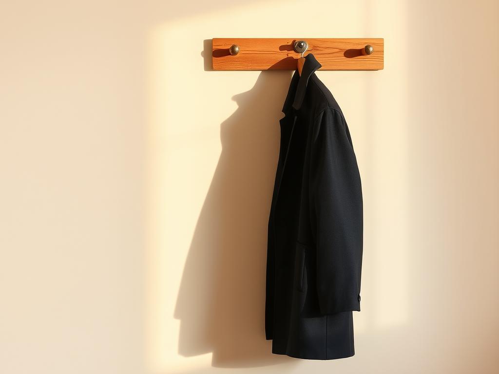 Elegancki płaszcz wiszący na wieszaku, symbolizujący ochronę emocjonalną w sennik ubranie
