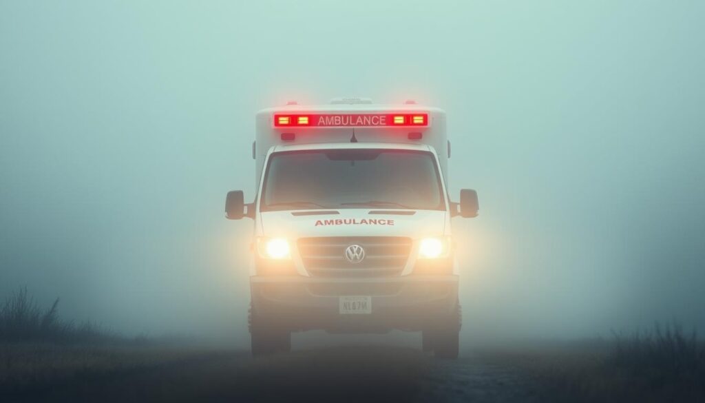 Karetka pogotowia we śnie symbolizująca potrzebę pomocy - sennik karetka