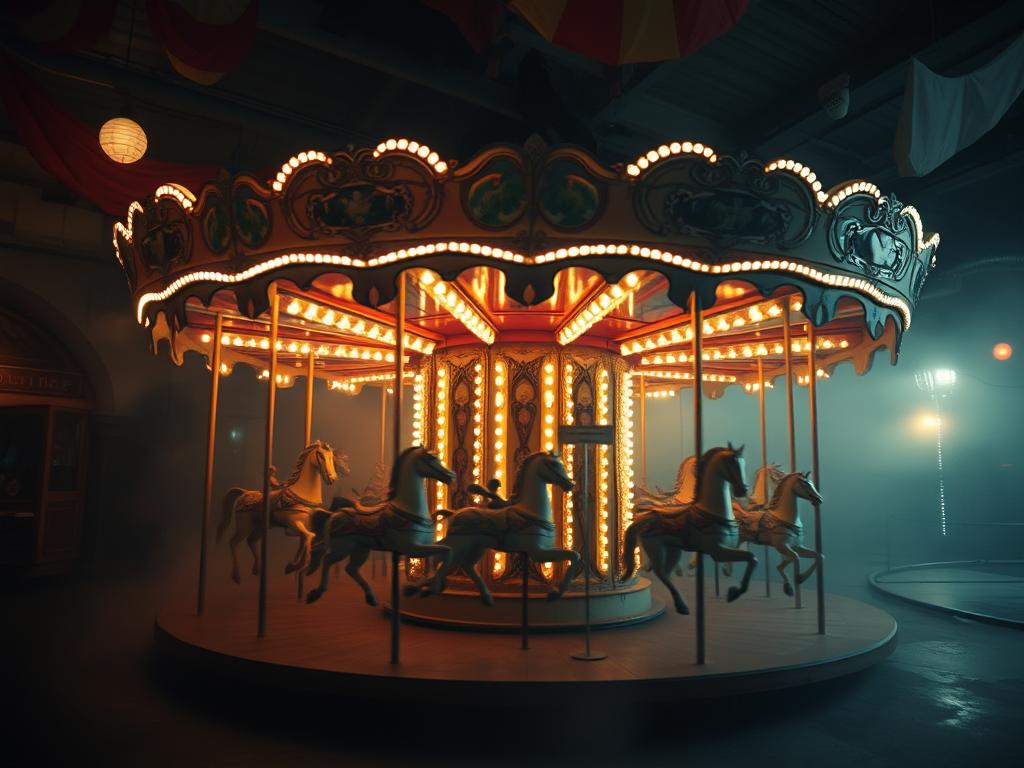 Karuzela we śnie symbolizująca cykliczność życia - sennik karuzela