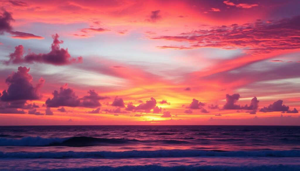 Malowniczy zachód słońca nad oceanem, symbolizujący zakończenie jednego etapu i początek nowego
