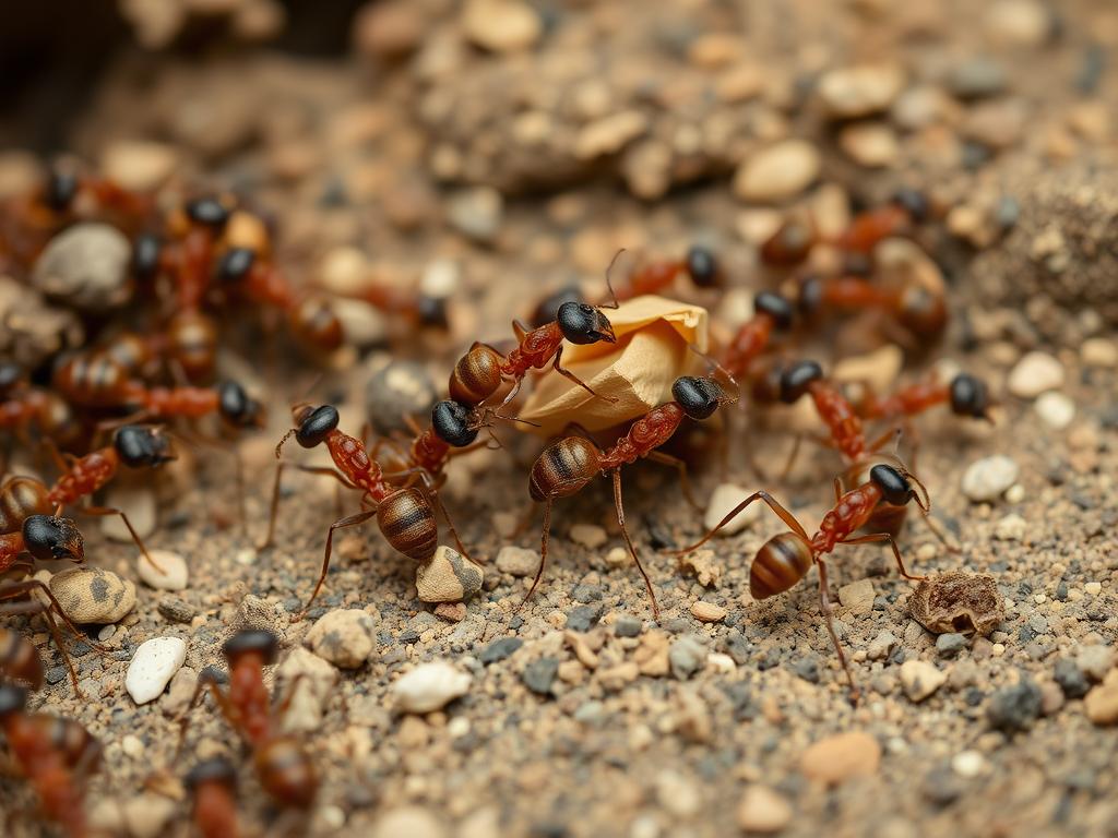 Mrówki pracujące w koloni - sennik mrówki