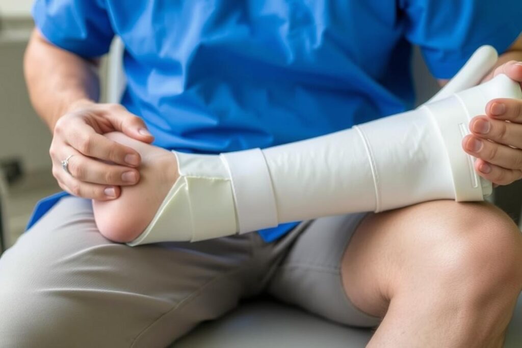 Noga w gipsie po złamaniu - sennik medyczny