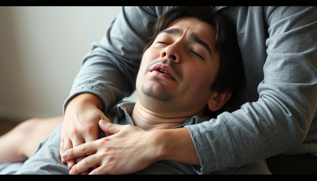 Osoba mdlejąca, podtrzymywana przez inną osobę - sennik medyczny