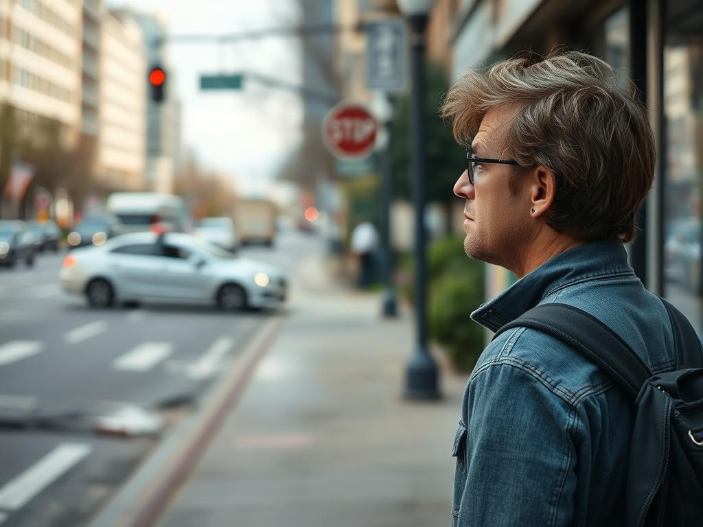 Osoba obserwująca wypadek z oddali - sennik wypadki