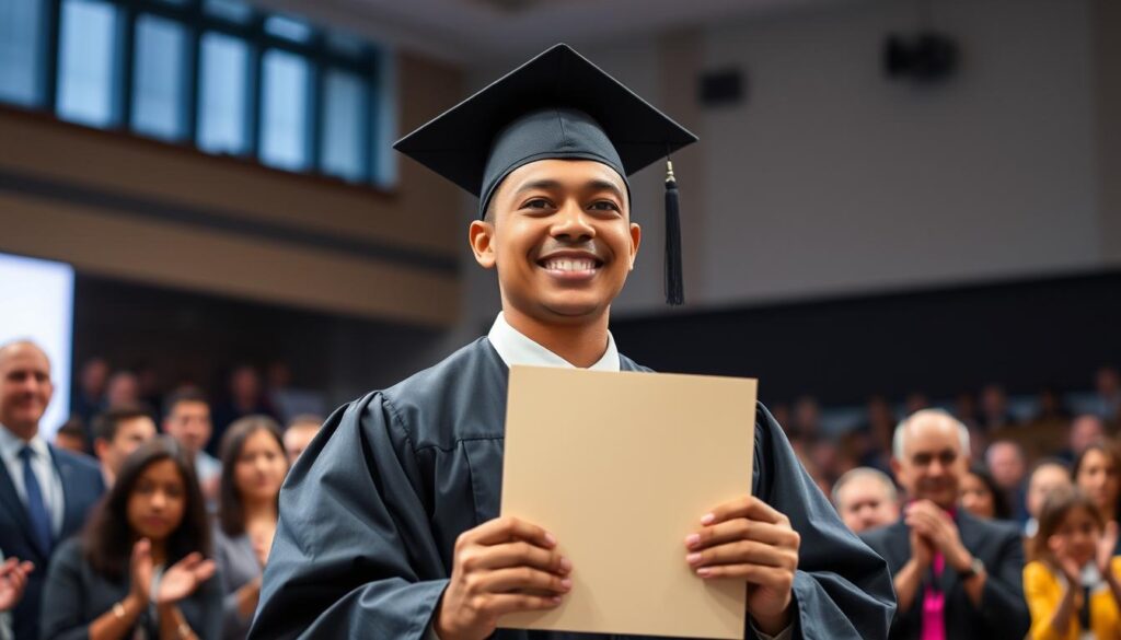 Osoba odbierająca dyplom na ceremonii zakończenia szkoły, sennik szkoła i nauka