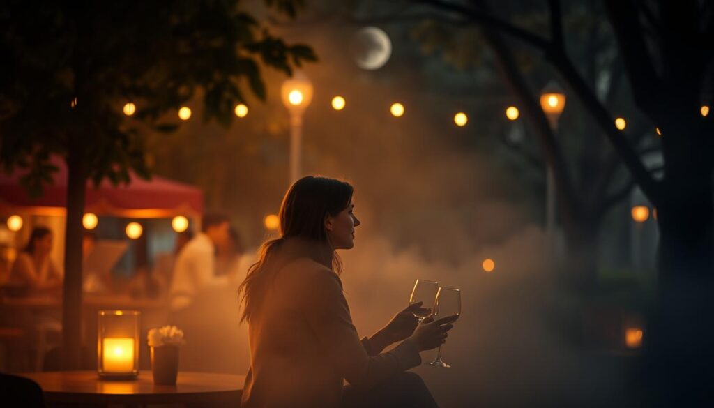 Para na romantycznej randce we śnie - sennik miłość