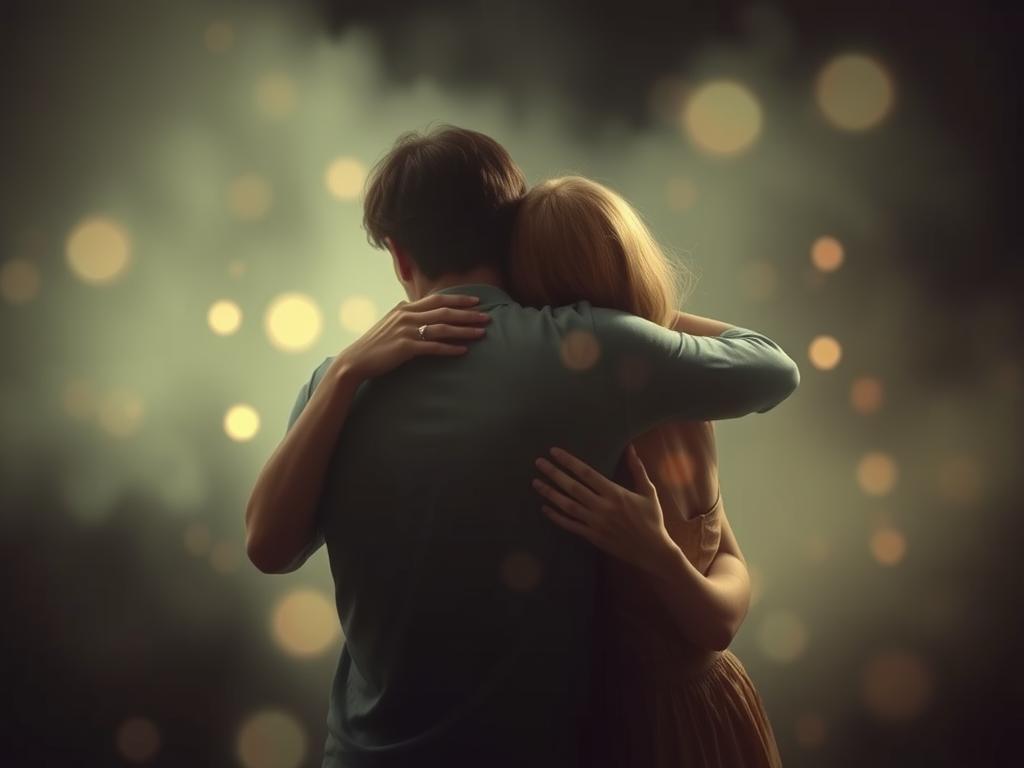 Przytulająca się para we śnie - sennik miłość