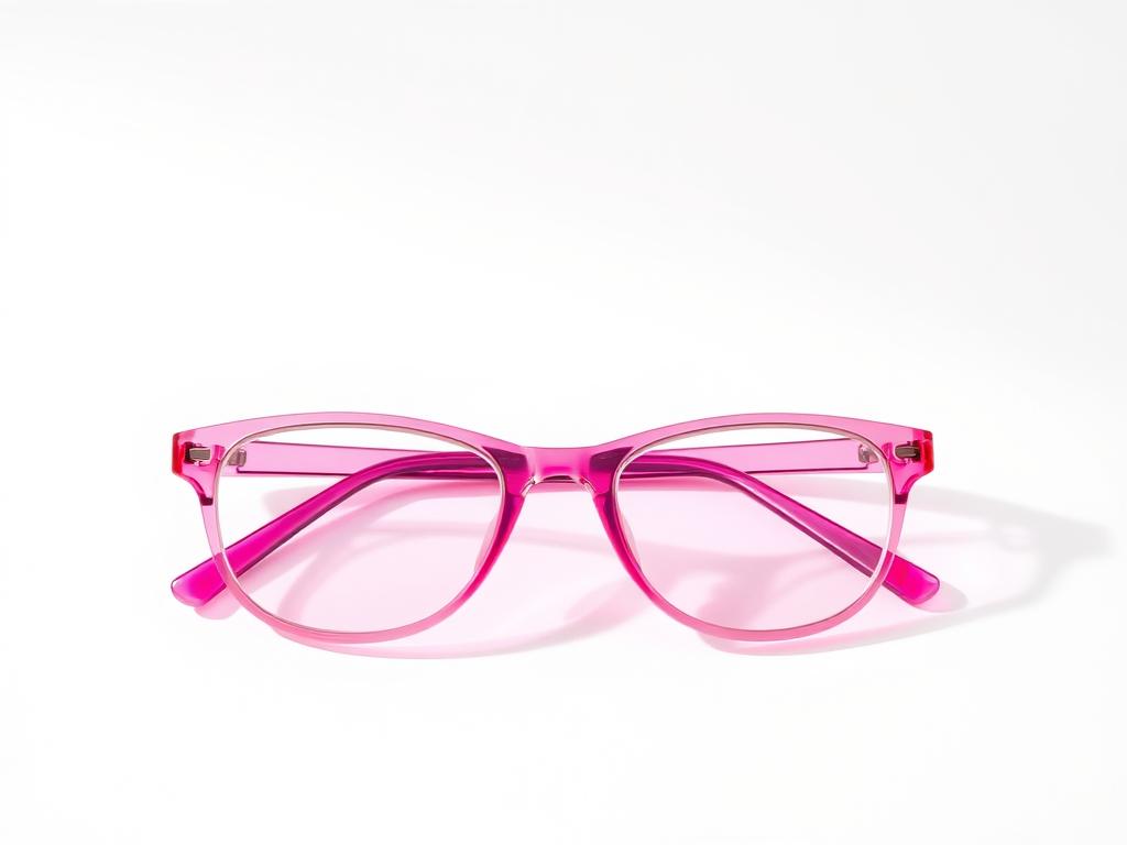 Różowe okulary na białym tle, sennik okulary różowe