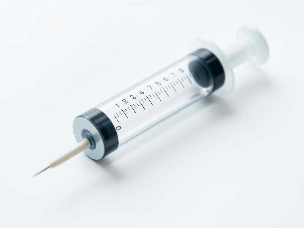 Strzykawka medyczna na białym tle - sennik medyczny