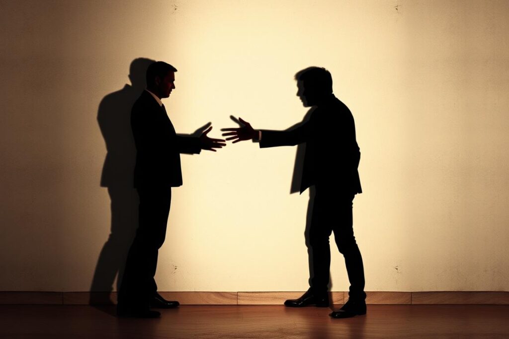 Symboliczne przedstawienie konfliktu między ludźmi - sennik wypadki