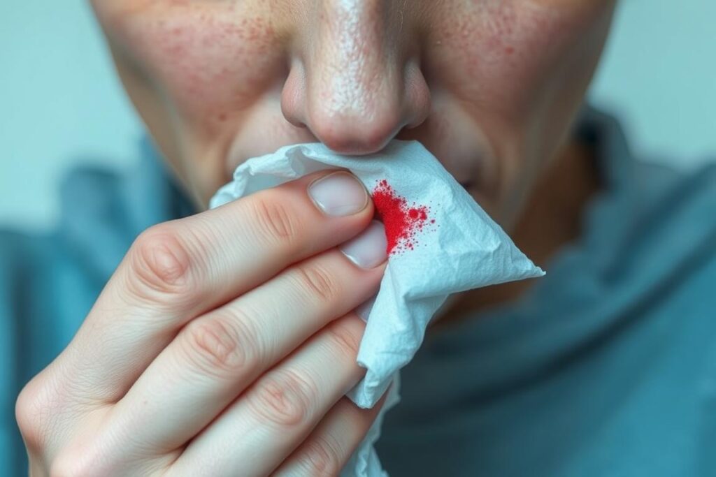 Symboliczne przedstawienie krwi z nosa - sennik wypadki